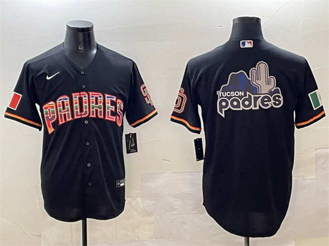 Men's San Diego Padres Team Big Logo Black Mexico Cool Base Stitched Baseball Jersey Men's San Diego Padres Team Big Logo Black Mexico Cool Base Stitched Baseball Jersey